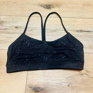 Lululemon Black Logo Patterned Sports Bra